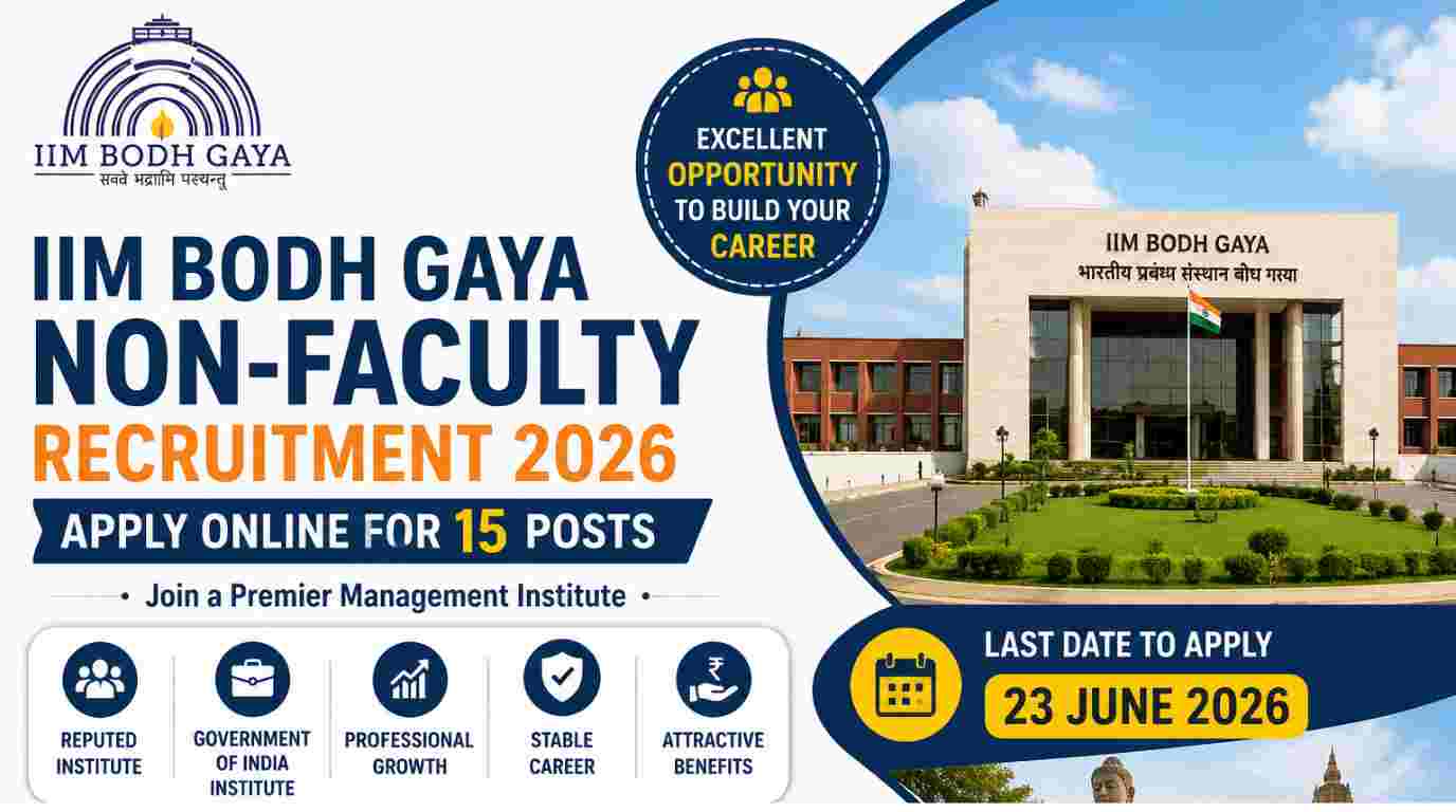 IIM Bodh Gaya Non-Faculty Recruitment 2026 Notification Out for 15 Posts, Apply Online